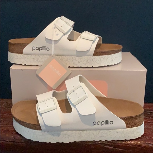 birkenstock white platform sandals